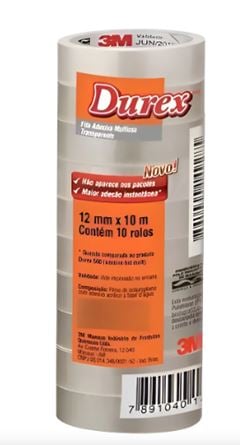 FITA DUREX 3M-PEQ. 12MMX10M    1X10X10M