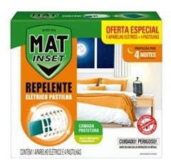 INSETICIDA MAT INSET APARELHO  ELETRICO+4 PASTILHA 1/27