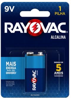 BATERIA RAYOVAC ALC. 9V-SM(20984) 4X1UN