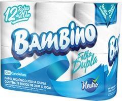 PAPEL HIGIENICO BAMBINO NEUTRO FOLHA DUPLA
