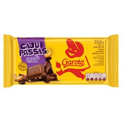 CHOCOLATE GAROTO BARRA CAST.CAJU/PASSAS
