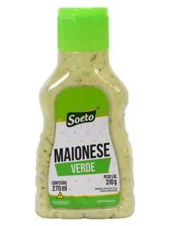MAIONESE SOETO VERDE BISNAGA 8X310GR
