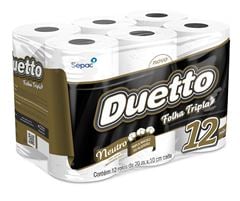 PAPEL HIG.DUETTO NT. F.TRIPLA 6X12X20MT