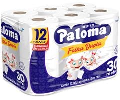 PAPEL HIGIENICO PALOMA FOLHA DUPLA  NEUTRO
