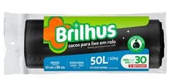 SACO LIXO BRILHUS 50LT(ROLO)12X30X50LT