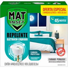 INSETICIDA MAT INSET APARELHO ELETRICO 45 NOITES+RF