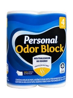 PAPEL HIGIENICO PERSONAL FOLHA DUPLA ODOR BLOCK16X4X20MT