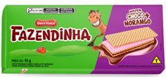 BISCOITO WAFER FAZENDINHA CHOCOLATE E MORANGO 10X95GR