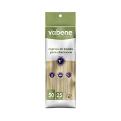 ESPETO CHURRASCO VABENE BAMBU 25CM 10X50UN