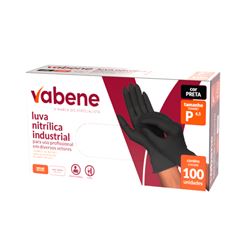 LUVAS NITRILICA PRETA VABENE P 1X100UN