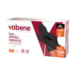 LUVAS NITRILICA PRETA VABENE G 1X100UN