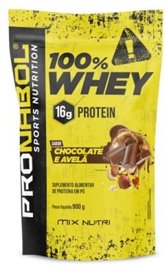 100% WHEY CHOCOLATE E AVELA 900g POUCH - PRONABOL